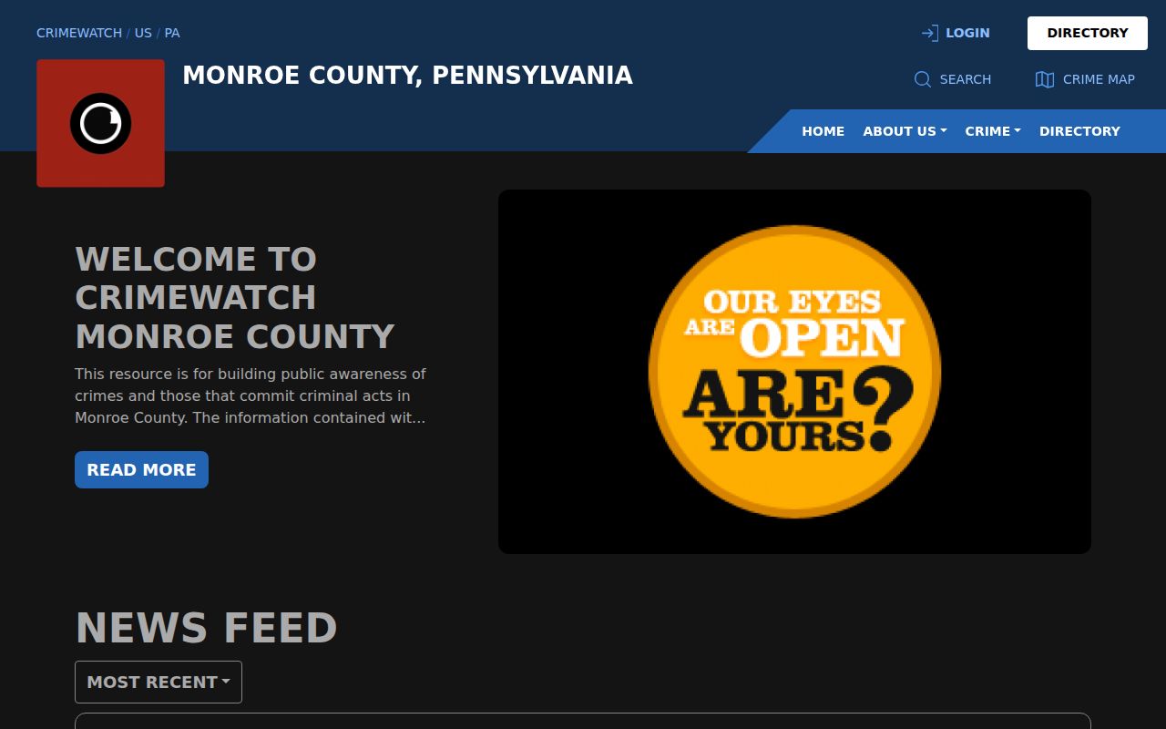 Monroe County arrest history official CRIMEWATCH release feed