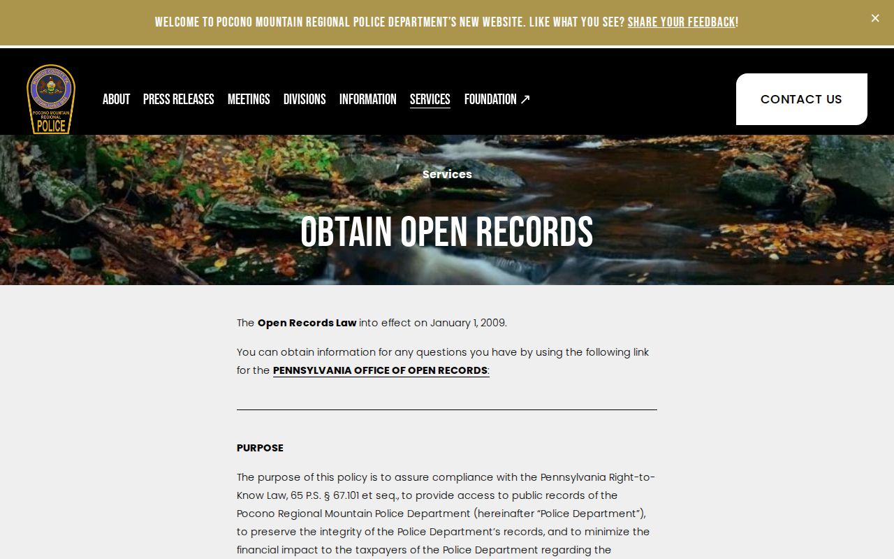 PMRPD open-records request policy and fee schedule