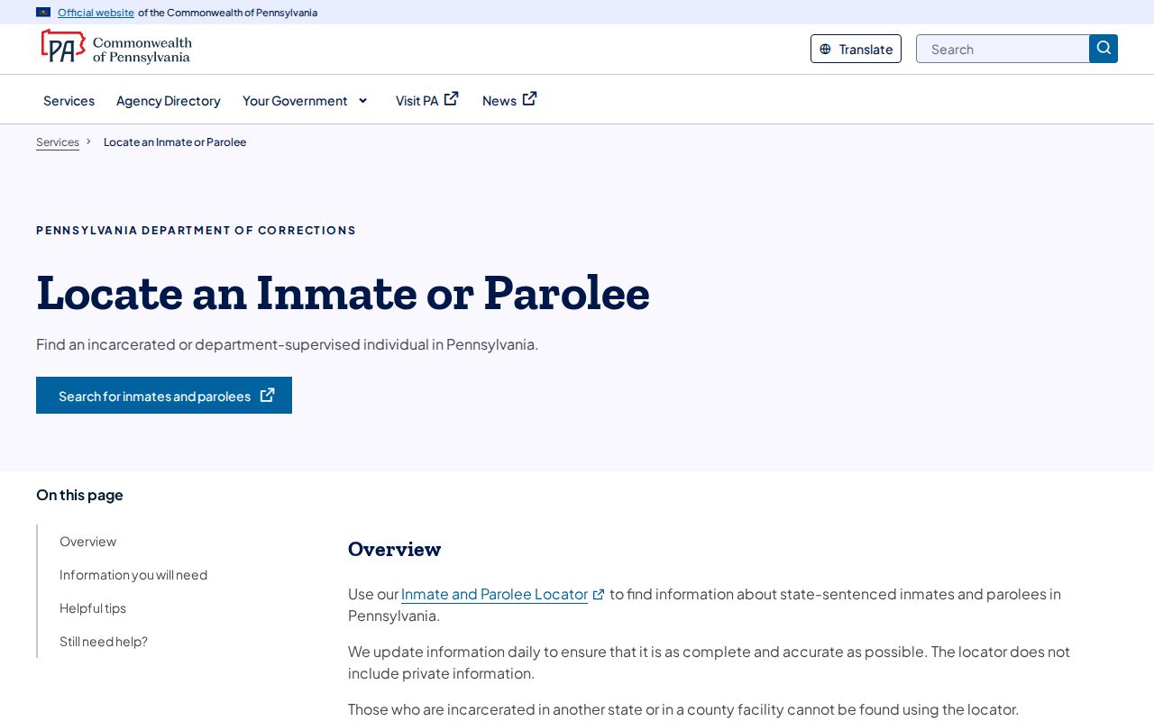 Monroe County criminal custody search through PA DOC
